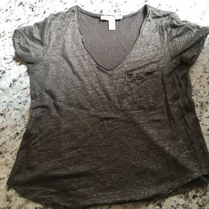 Forever 21 Shimmer V-Neck Top